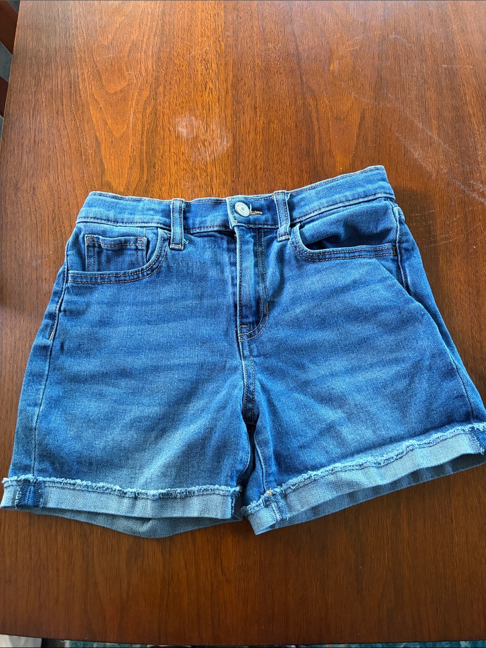 Old Navy Girls Blue Denim Rolled Hem Shorts